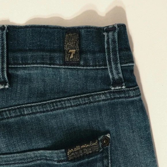 7 For All Mankind Slimmy Jeans Mens 38x32 Dark Wash Blue Denim - Picture 8 of 14